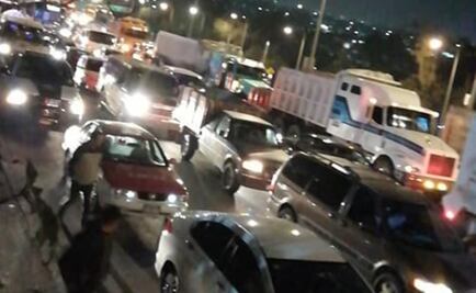 Reportan caos vial en la México-Pachuca, rumbo a Indios Verdes