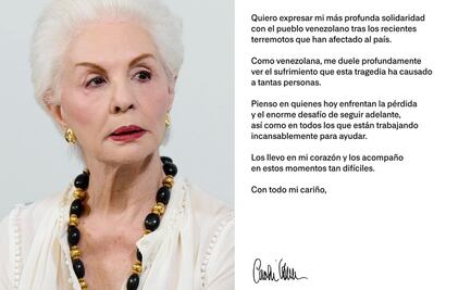 Carolina Herrera expresa su apoyo a Venezuela: “Los llevo en mi corazón”