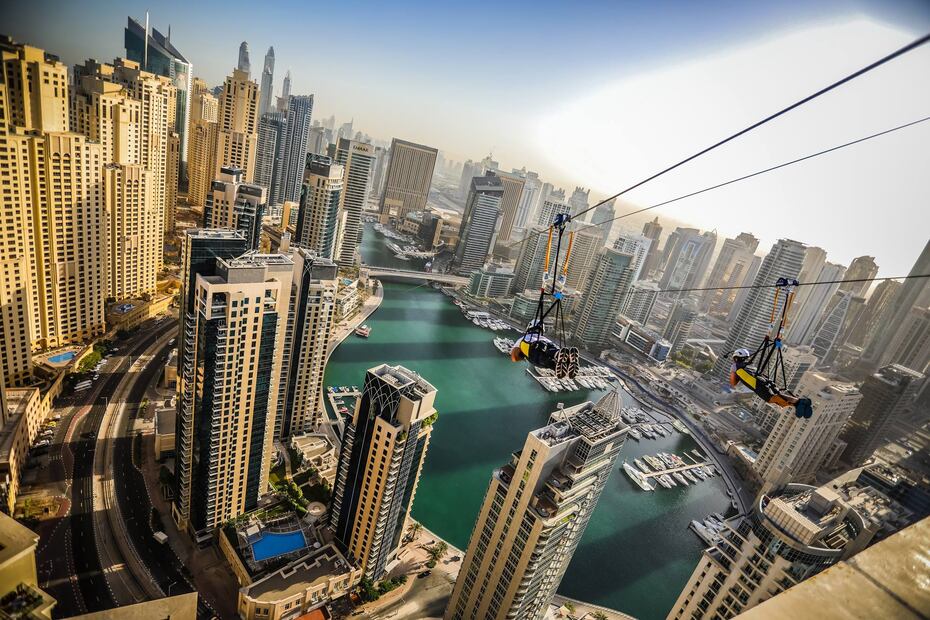 XLine es una de las formas más extremas de conocer los alrededores de Dubai. Foto: FB XLine