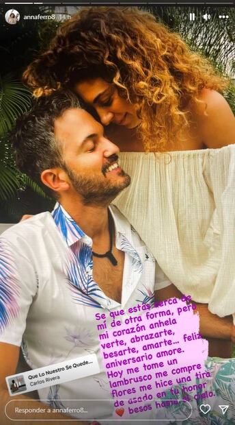 Anna Ferro le dedicó un emotivo mensaje a su esposo, el conductor Fernando del Solar. Foto: Instagram.
