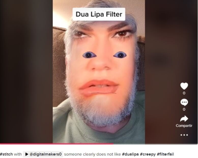 Viral: Crean filtro de Dua Lipa en TikTok y es objeto de burlas