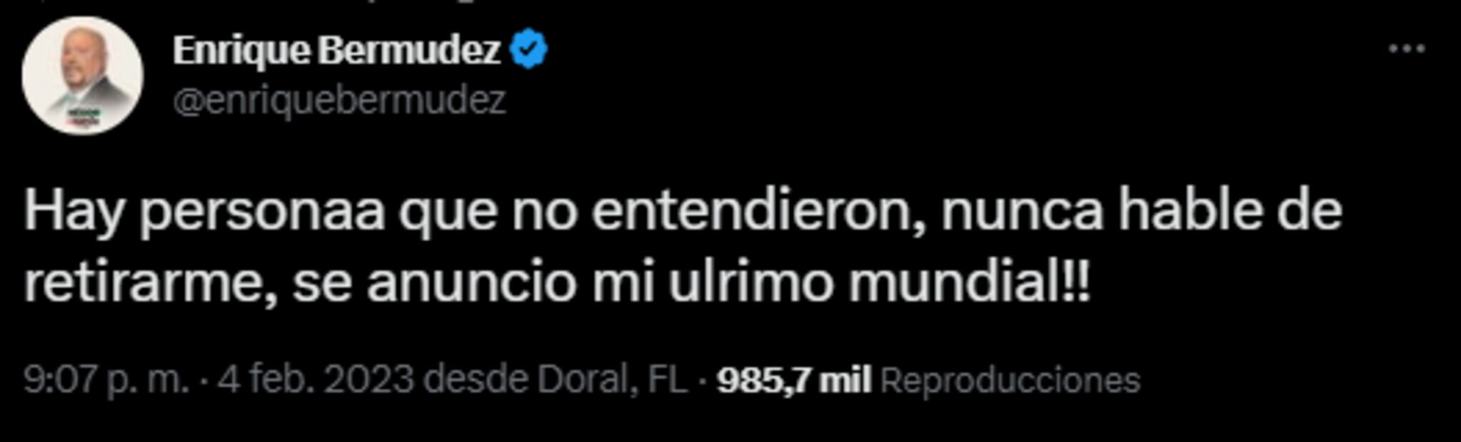 El 'Perro' Bermúdez vuelve a aclarar que no está retirado de la narración