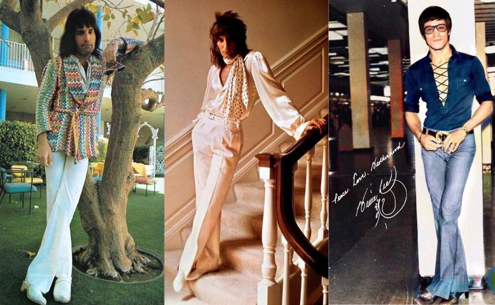 Patrones con más de cinco colores, imágenes de jarrones y motivos florales eran por igual una buena opción para elegir camisas en los 70. En el último lustro, estampados como el de las flores volvieron con fuerza a la indumentaria para ellos. Pinterest.