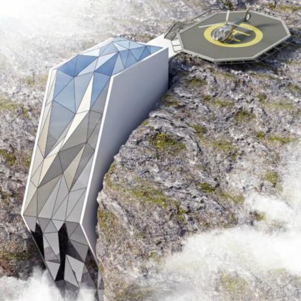 ¿Imaginas un hotel futurista en medio de Los Alpes?