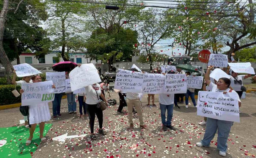Machan para exigir la liberación de Lesly en Tabasco (11/03/2025). Foto: Especial