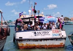 Embarcación zarpa del puerto de Yucalpetén, Yucatán, con ayuda humanitaria para Cuba; transporta cerca de 2 toneladas de víveres