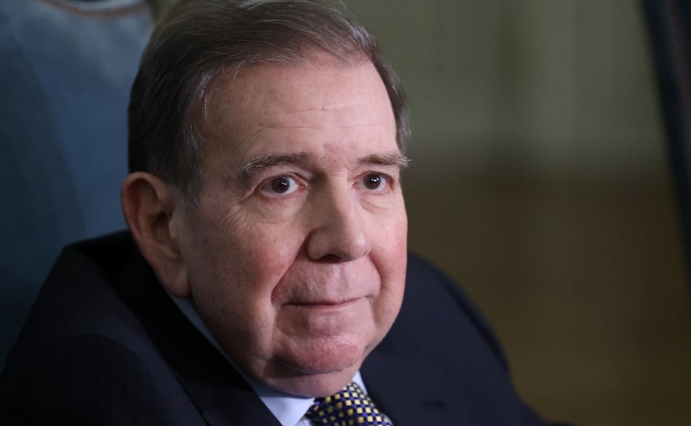 El líder opositor venezolano Edmundo González Urrutia participa en una rueda de prensa este sábado, en el Palacio de San Martín, sede de la cancillería en Buenos Aires. Foto: EFE