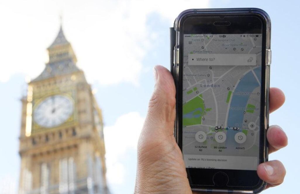 A photo illustration shows the Uber app on a mobile telephone in central London, Britain Photo: Toby Melville/REUTERS