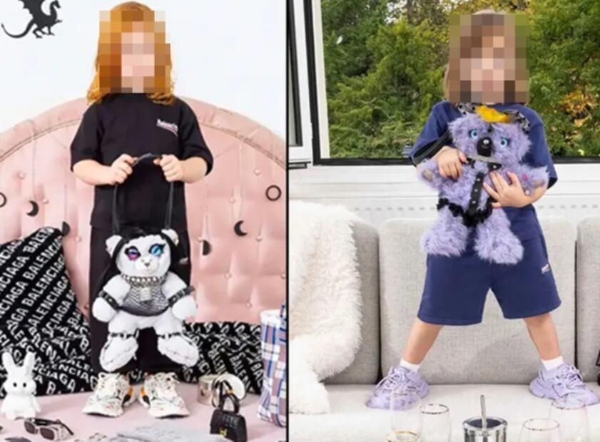 Critican a marca de ropa con la que Kim Kardashian colabora por lanzar línea infantil inspirada en el sadomasoquismo