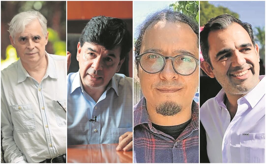 De izq a der: Rafael Barajas "El Fisgón", Jésus Ramírez Cuevas, Jorge Gómez Naredo y Américo Villareal Santiago. Fotos: Especiales