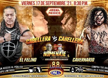 Cavernario y Felino estelarizan la primera función del 88 aniversario del Consejo Mundial de Lucha Libre