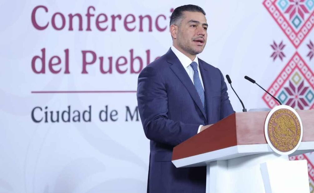 Omar García Harfuch, secretario de Seguridad y Protección Ciudadana (SSPC), descartó que la explosión de un coche en Coahuayana, Michoacán, el sábado pasado que dejó un saldo de cinco muertos y 12 heridos, sea un acto terrorista. Foto: Fernanda Rojas / EL UNIVERSAL