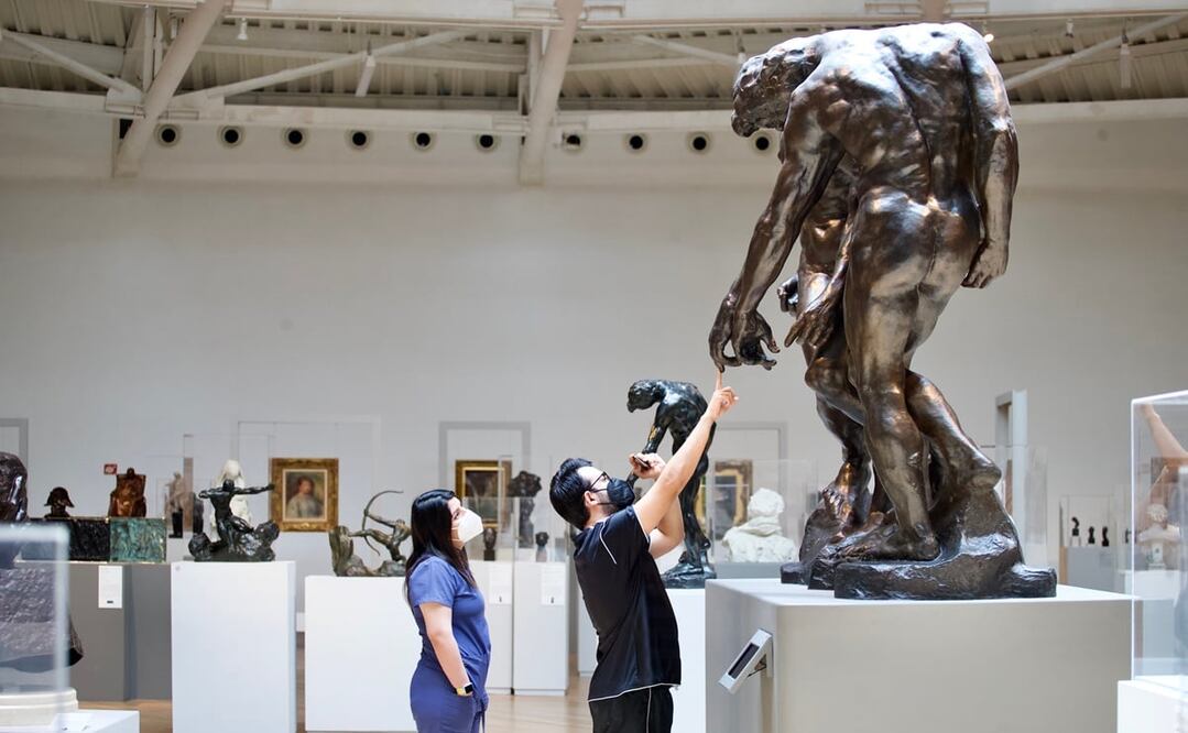 Alrededor de 200 visitantes al día recibe el Museo Soumaya en tiempos de pandemia; antes recorrían sus espacios entre mil 500 y 2 mil personas. FOTOS: GERMÁN ESPINOSA. EL UNIVERSAL