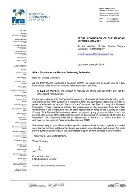 FINA amenaza con suspender a FMN por opiniones de D'Alessio