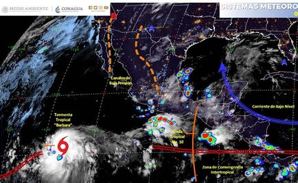 Tormenta tropical “Bárbara” se aleja de las costas de México