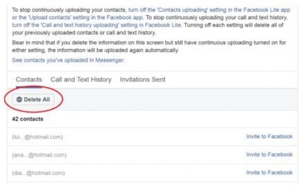 Recupera contactos de tu teléfono con Facebook