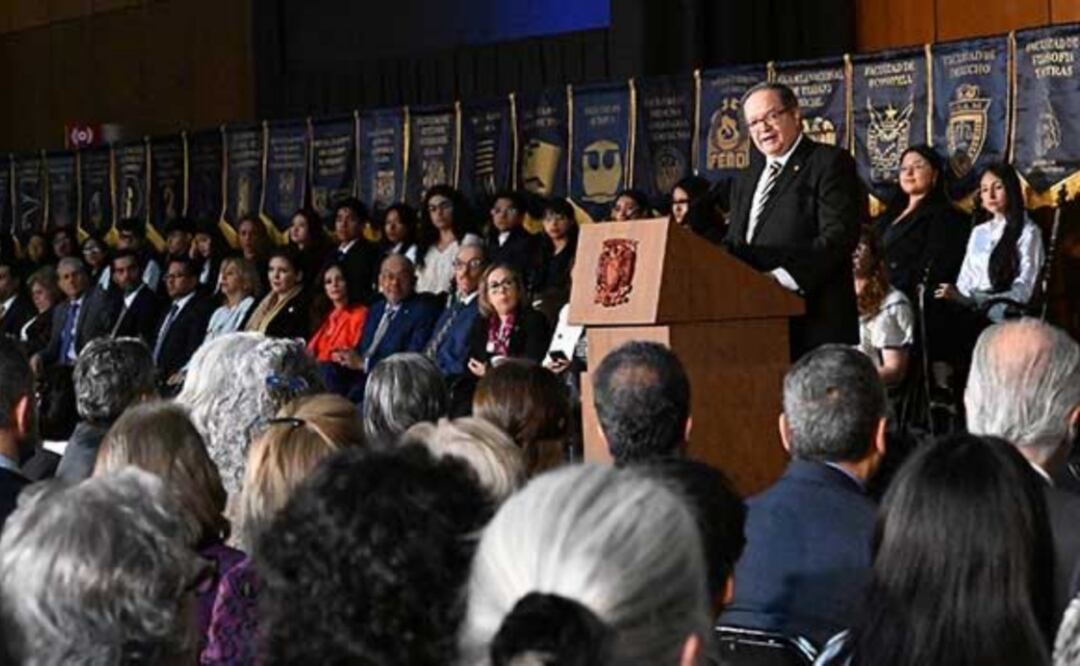 Rector Leonardo Lomelí da la bienvenida a 85 mil nuevos alumnos a la UNAM (22/08/2025). Foto: Especial
