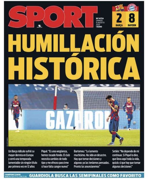 Portadas del mundo destrozan al Barcelona