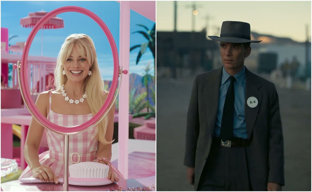 Barbie y Oppenheimer. Fotos: Warner Bros Pictures vía AP y tomada de Twitter @NolanAnalyst