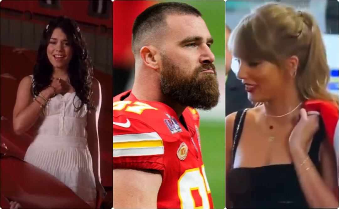 Meme de Travis Kelce y Taylor Swift en Super Bowl 2024. / Foto: Tomada de Redes y "X" NFL.