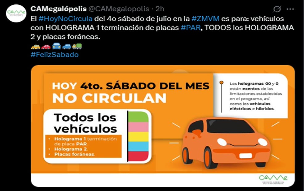 Hoy no circula. Foto: especial