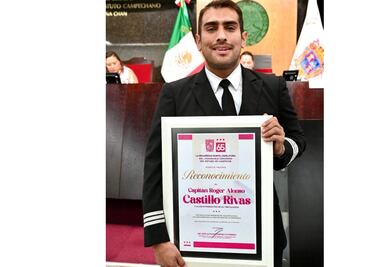 Congreso de Campeche reconoce al piloto Roger Alonso Castillo; salvó 222 personas tras falla de aeronave en pleno vuelo