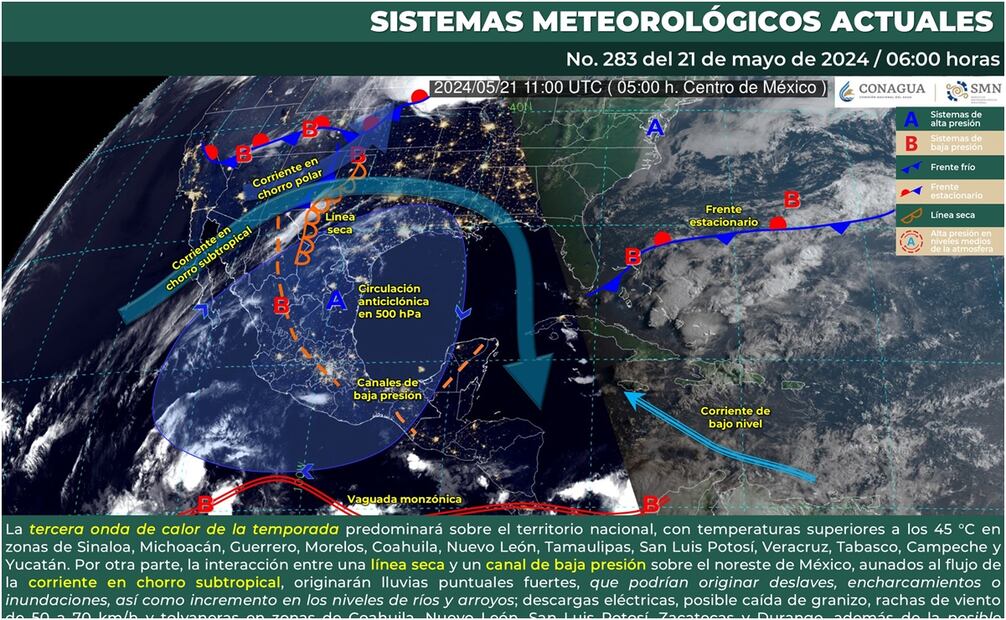 Clima 21 de mayo en México