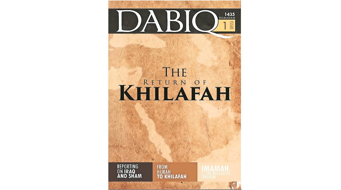 DABIQ. Es la revista mensual que el Estado Islámico publica, sólo en internet, para propaganda y reclutamiento. Es editada en inglés y francés; el primer número salió en julio de 2014 (ARCHIVO. EL UNIVERSAL)