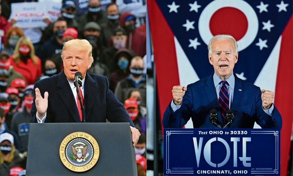El hoy expresidente Donald Trump y el mandatario Joe Biden, quienes buscan la candidatura para las elecciones de 2024. Foto: AFP