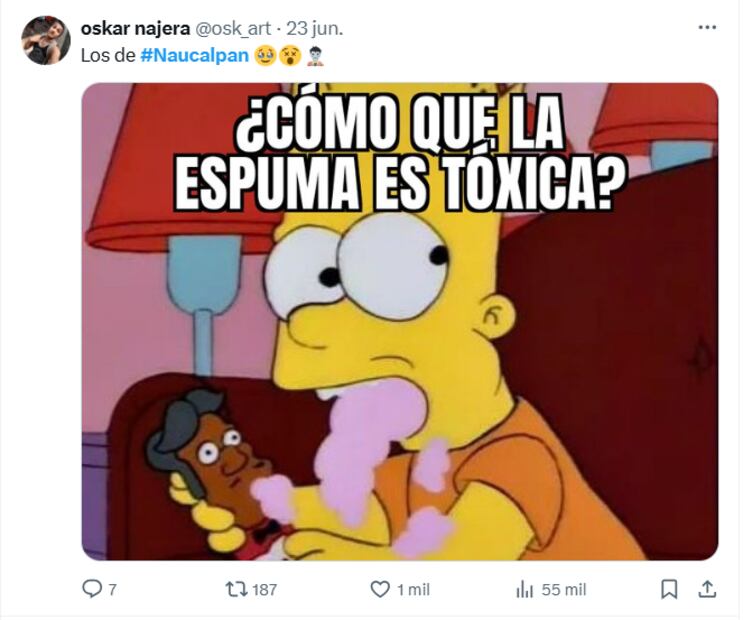 Los mejores memes de la espuma tóxica en Naucalpan. Foto: Redes Sociales