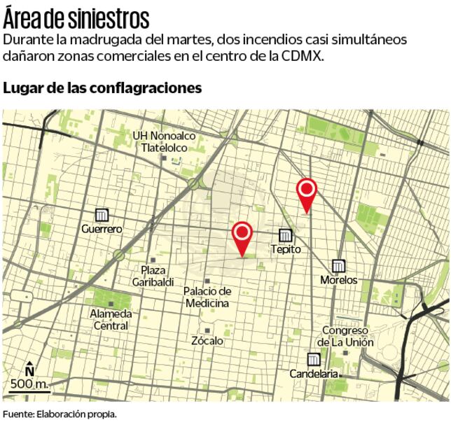 Áreas de siniestros. Elaboración propia