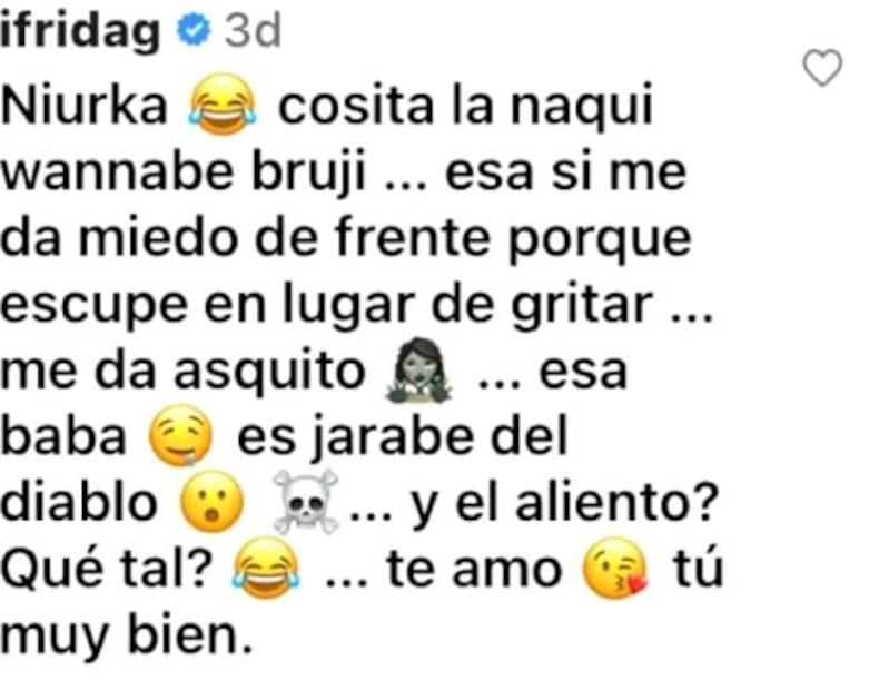 Frida Sofía se va contra Niurka y la llama "naqui": "Escupe en lugar de gritar"