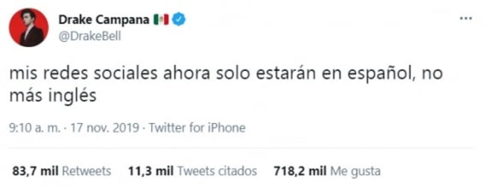Así ha sido la "relación amorosa" entre Drake Bell y México