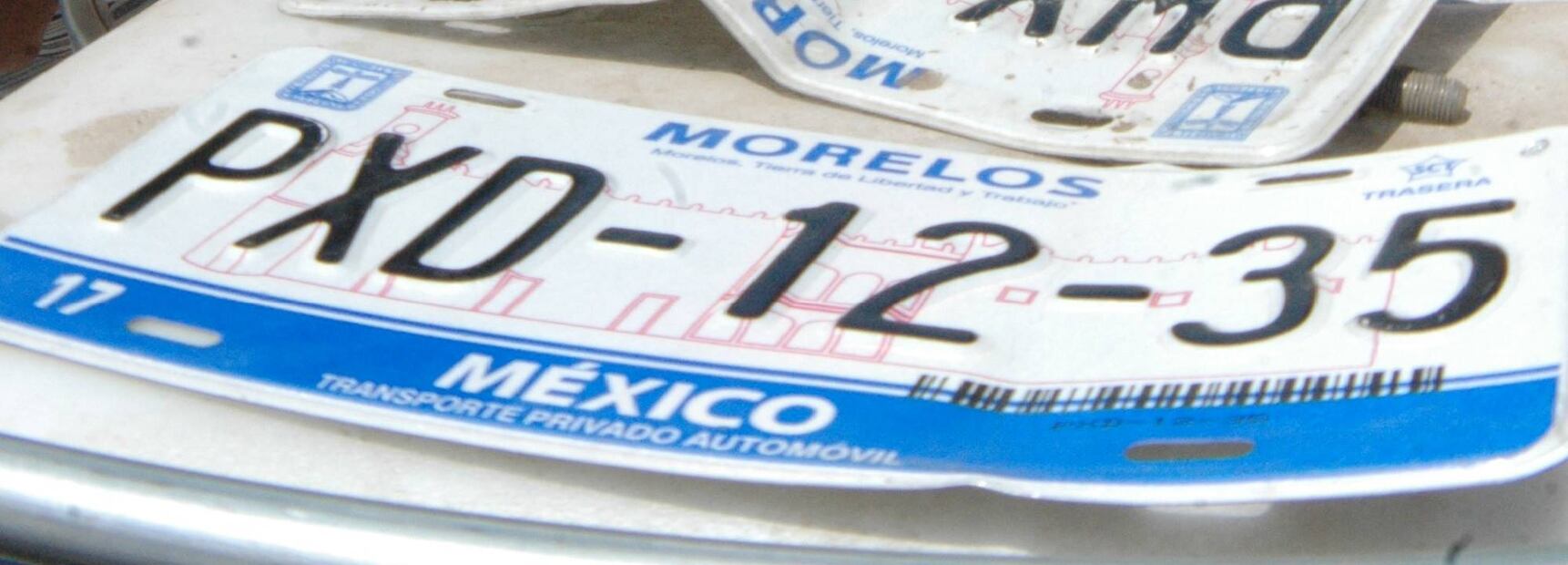 Placas para autos en Morelos. Foto: Archivo EL UNIVERSAL