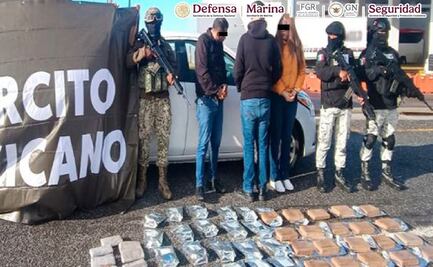 Detienen a 3 del Cártel del Pacífico con 42 kilos de fentanilo y 7 de heroína; costo de la droga es de 340 mdp