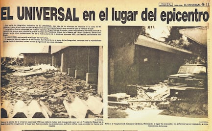 Cuatro estados reportaron afectaciones y damnificados en los terremotos de 1985
