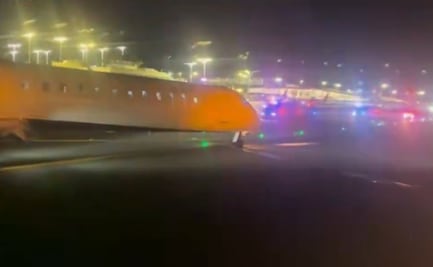VIDEO: Chocan 2 aviones en aeropuerto de Nueva York