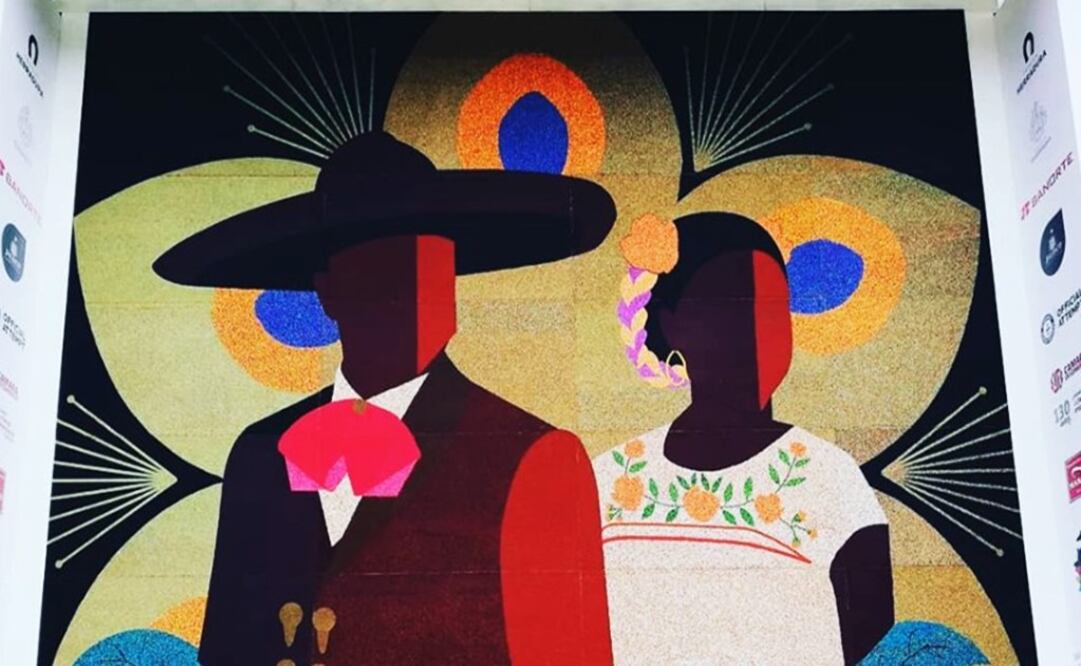 The world's biggest beaded mosaic – Photo: Taken from the Mariachi and Charrería Encounter's Facebook page