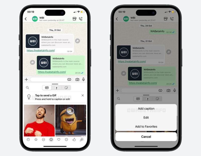 Edición de GIFs. Foto: WABetaInfo