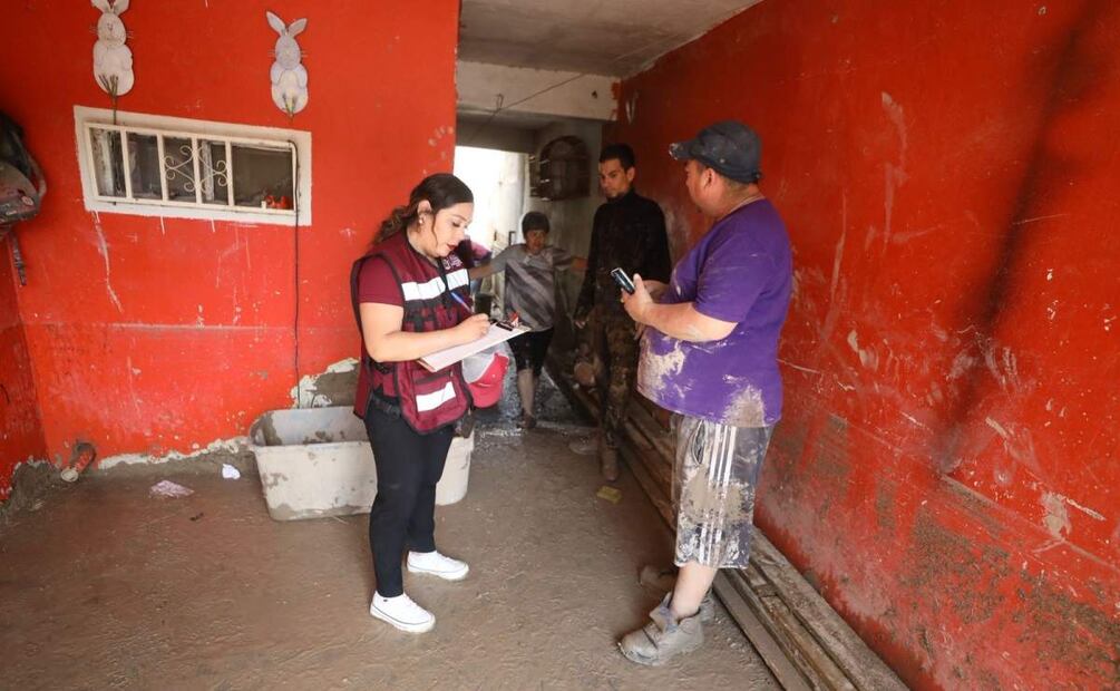 Realizan censo en Ciudad Juárez, Chihuahua por daños en viviendas tras las lluvias (26/06/2025). Foto: Especial