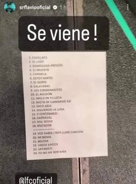 La lista, de poco más de 20 canciones, haría un recorrido musical por su larga trayectoria. Foto: Instagram