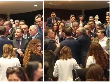Adán Augusto y Miguel Ángel Yunes protagonizan riña contra panistas en el Senado; "te voy a partir la madre", acusan amenazas