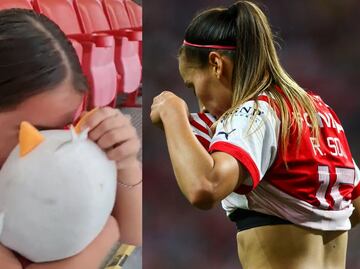 El inconsolable llanto de una niña por la eliminación de Chivas Femenil