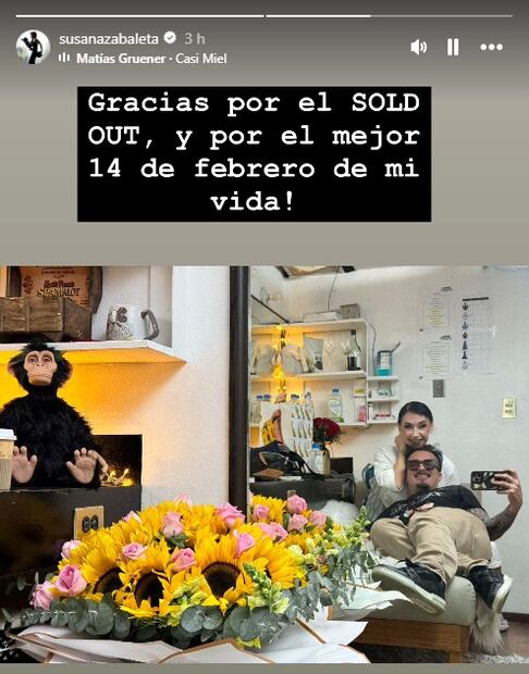 Susana Zabaleta y Ricardo Pérez pasaron juntos el 14 de febrero.