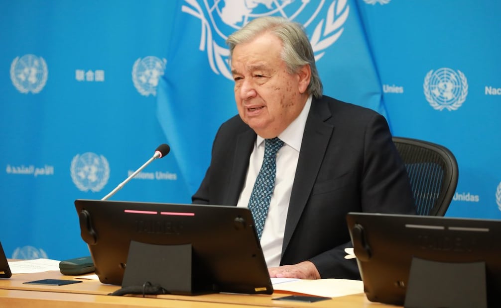 El secretario general de la ONU, António Guterres, habla con la prensa en la sede de la ONU, en Nueva York. Foto: Xinhua
