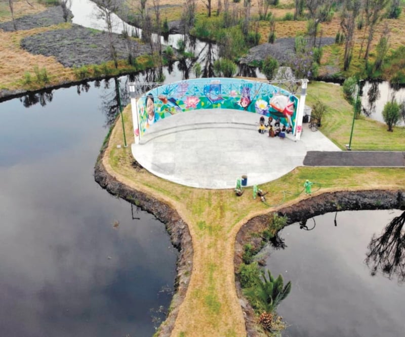 Entre los trabajos está la rehabilitación de un foro al aire libre de 20 mil metros cuadrados; se mejoraron las áreas verdes y se realizaron murales decorativos. La ciudadanía podrá realizar actividades recreativas y culturales. Foto: ESPECIAL