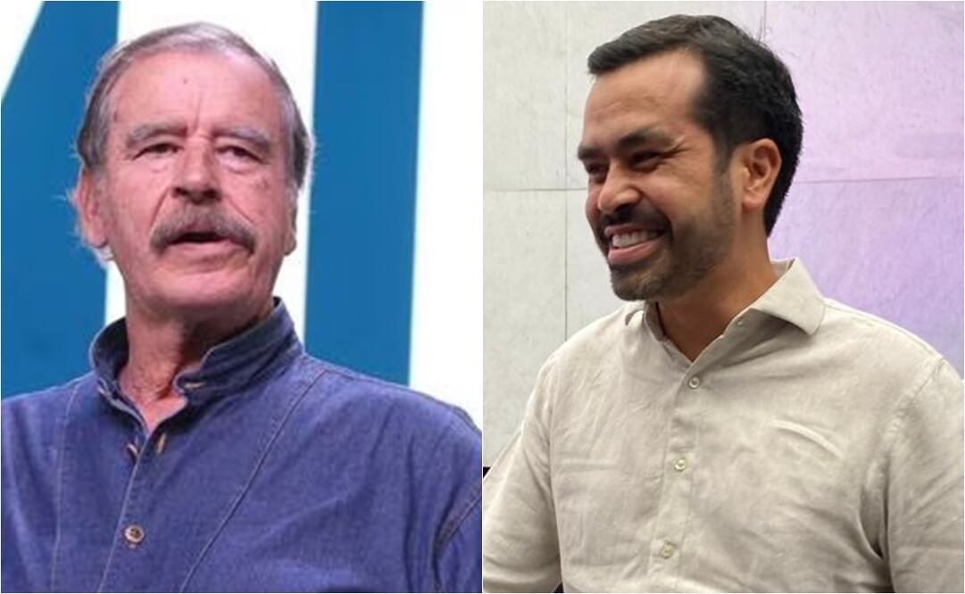 Vicente Fox Quesada, expresidente de México y Jorge Álvarez Máynez, candidato presidencial de MC. Foto: EL UNIVERSAL