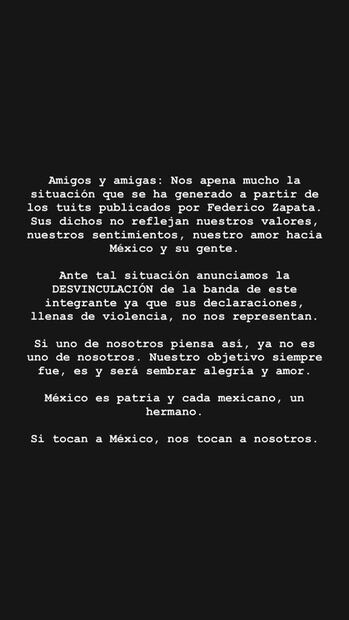 Los Caligaris separan de la banda a integrante que atacó a la afición mexicana