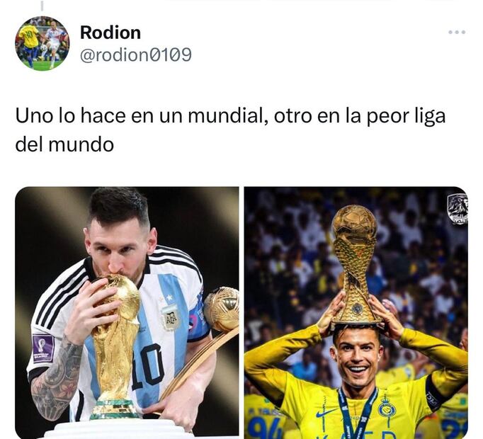 Tweets de Cristiano Ronaldo y Lionel Messi