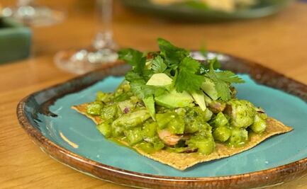 Receta: tostada de ceviche verde con camarón de Lula Martín del Campo